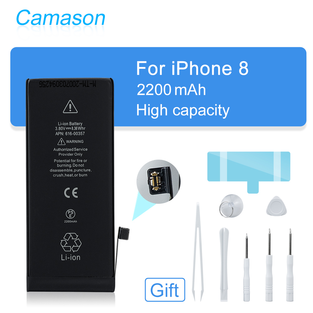 Camason Lithium Battery For iPhone 5 SE 6 6s 5s 7 8 Plus X XR XS Max 11 12 Pro High Capacity Replacement Batteries for iphone6: For iPhone 8