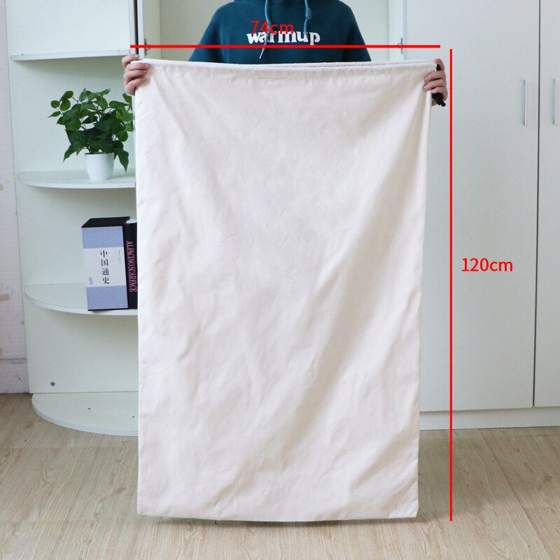 100*140Cm Groen Extra Grote Canvas Zware Waszakken Duurzaam Thicken Opbergtas Closet Organizer Voor Beddengoed dekbedden: White L