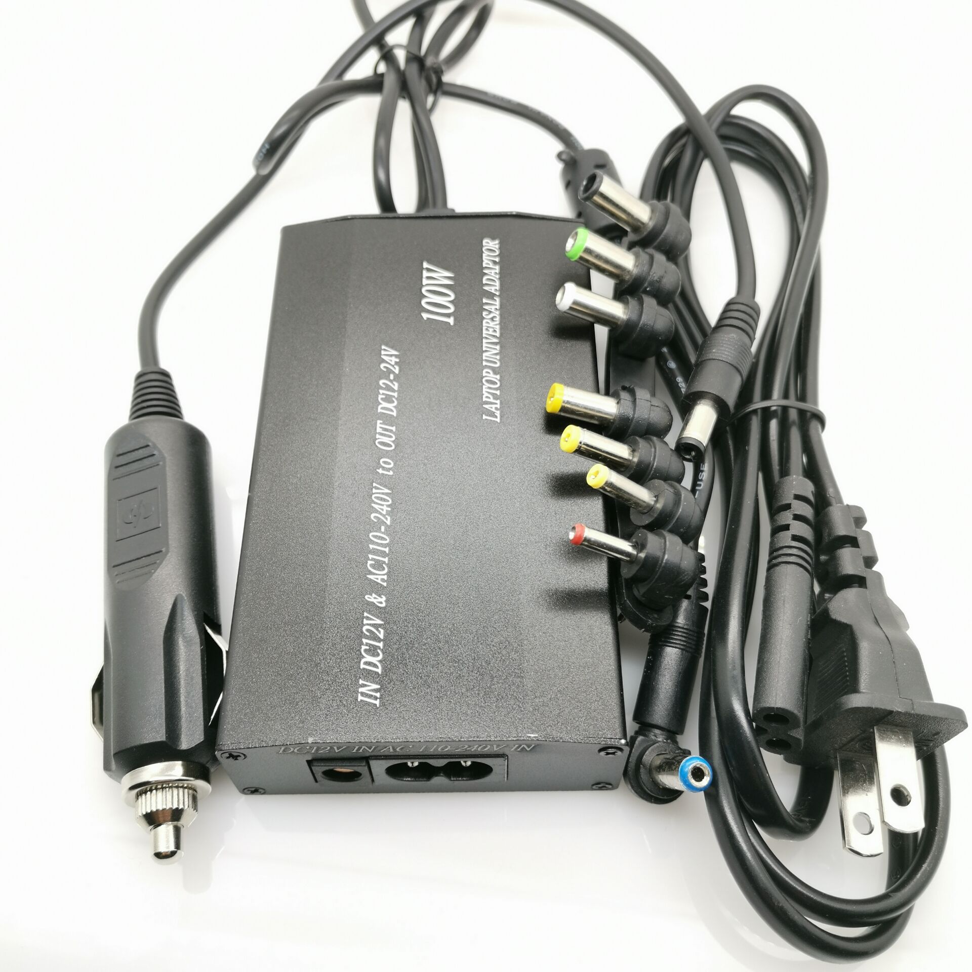 Voor Laptop In Auto Dc Lader Notebook Ac Adapter Voeding 100W Universele Zwart Ondersteuning