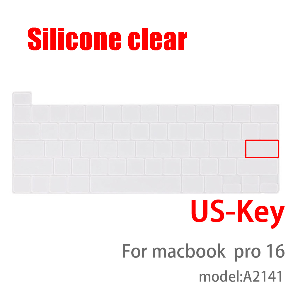 Für macbook Profi 16 tastatur Abdeckung Laptop Schutzhülle Film Profi16 zoll A2141 SILIKON tastatur abdeckung russisch Französisch Spanisch Anzeige: uns-Eintreten klar
