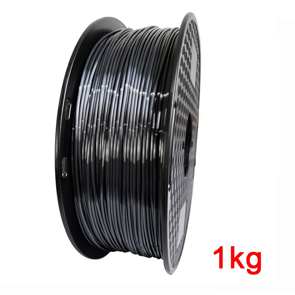 Pla 3d printer silke sort filament 1.75mm 250g/500g/1kg 3d print filamenter silkeblød skinnende sublimation materialer forsyninger: Silkesort 1kg
