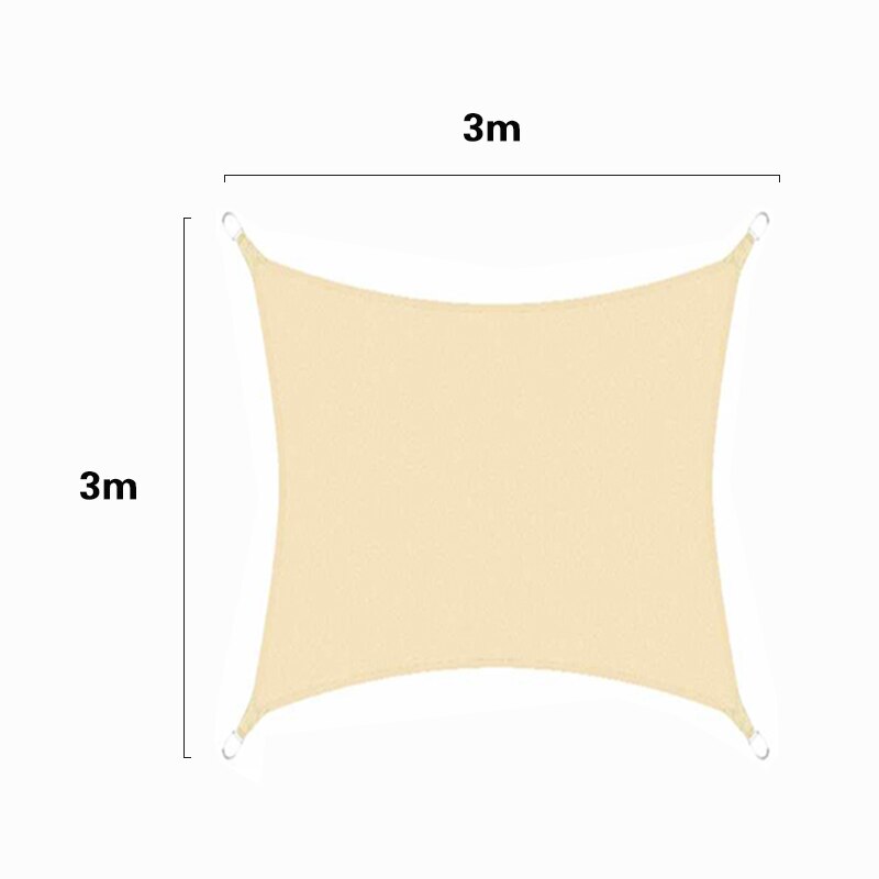 Outdoor camping Awning Summer Portable Shade SailRainproof Anti-UV Ultra-light foldable Sun Shelter Tent garden Hammock Shelter: beige 3x3m