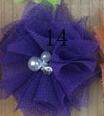 10 stks/partij 2.5 ''Mini Tulle Mesh Bloemen Met Strass Pearl Center Poof Bloemen Hoofdband Haar Accessoires: 14 purple
