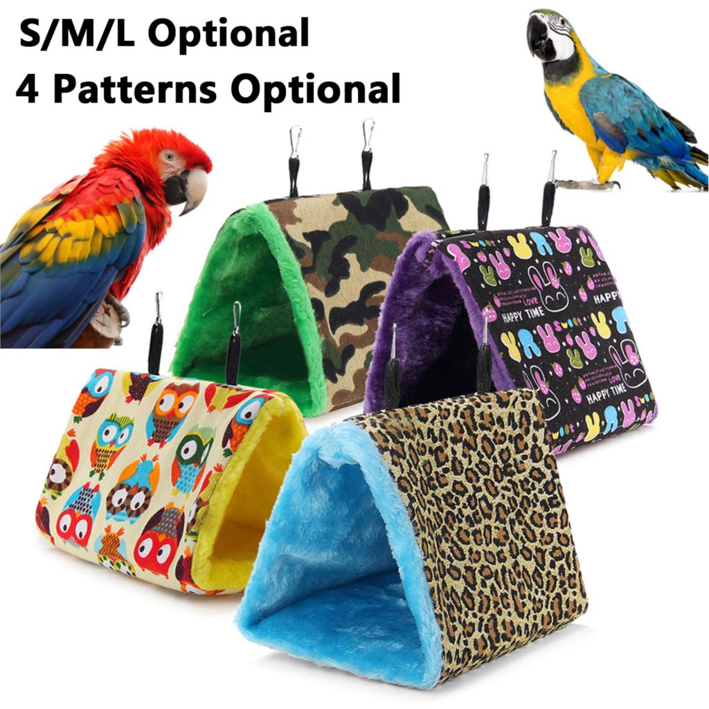 Plush Bird Parrot Hammock Warm Hanging Bed For Pet Cave Cage Hut Tent Toy House Pet Bird Parrot Parakeet Budgie