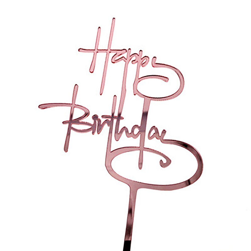 Happy Birthday Cake Topper Acrylic Gold Mirror Cupcake Topper for Kids Birthday Party Cake Baby Shower Decorations: 14