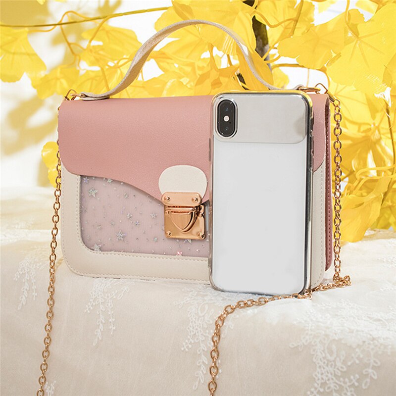 Dames mini kleine vierkante rugzak schoudertas met sterrenpailletten messenger crossbody clutch portemonnee handtas 5 kleuren