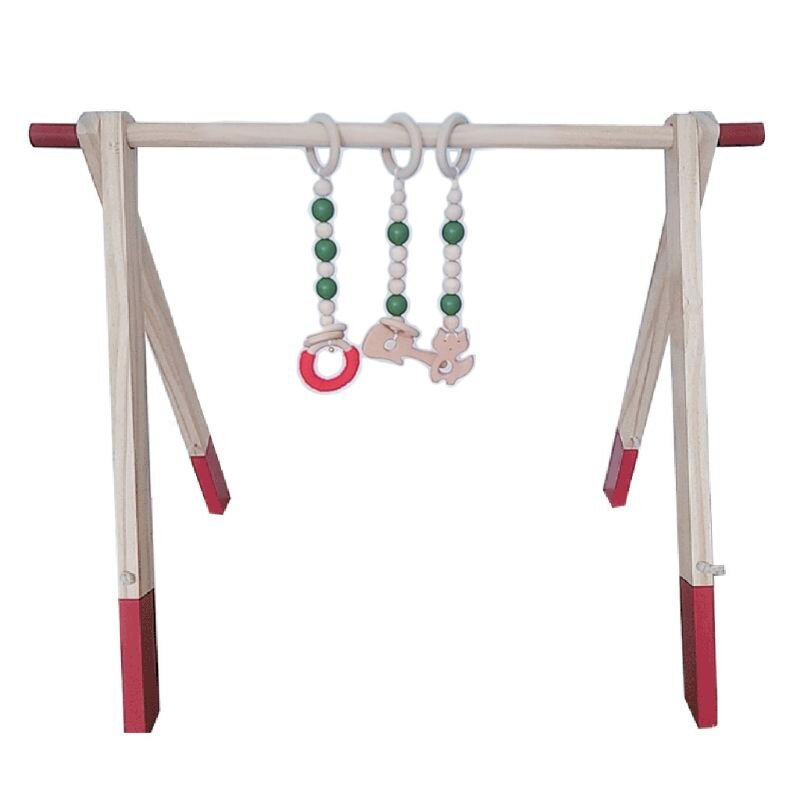 1Set Nordic Cartoon Baby Wooden Gym Fitness Frame Rack Hanging Pendant Toys Kit P31B: E