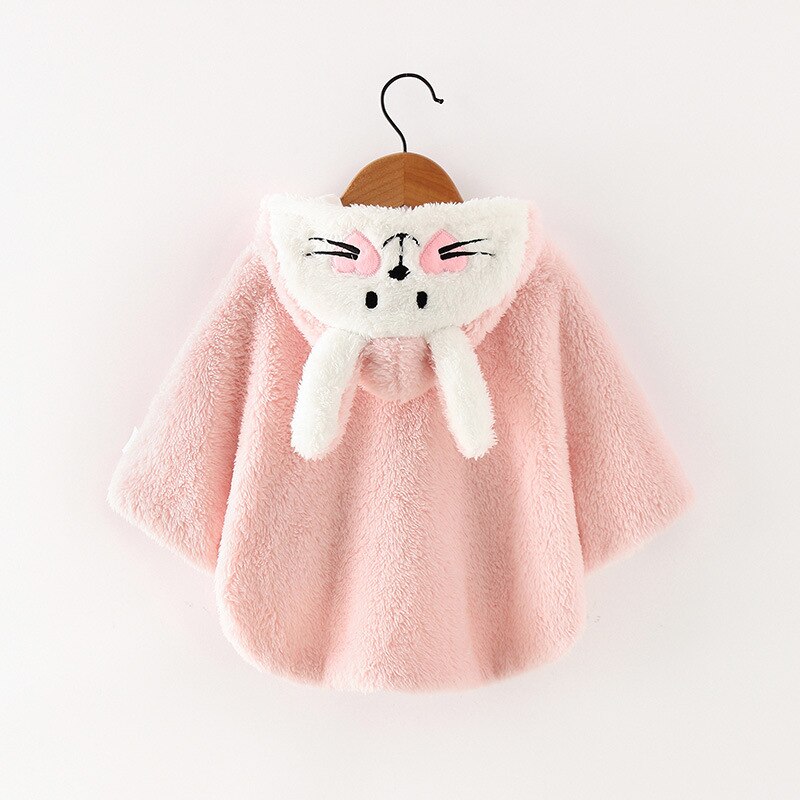 Ins Populaire Herfst En Winter Kinderkleding Double-Layer Baby Mantel Kinderen Cartoon Kat Mantel Meisje hooded Mantel