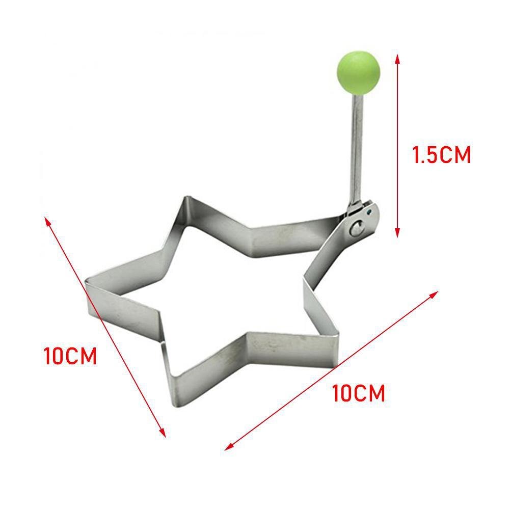 Molde para huevos fritos DIY de 4 estilos, acero inoxidable, forma bonita, anillos de cocina para cocinar, herramientas para desayuno de huevos, moldes para freír, U6V4: Pentagram