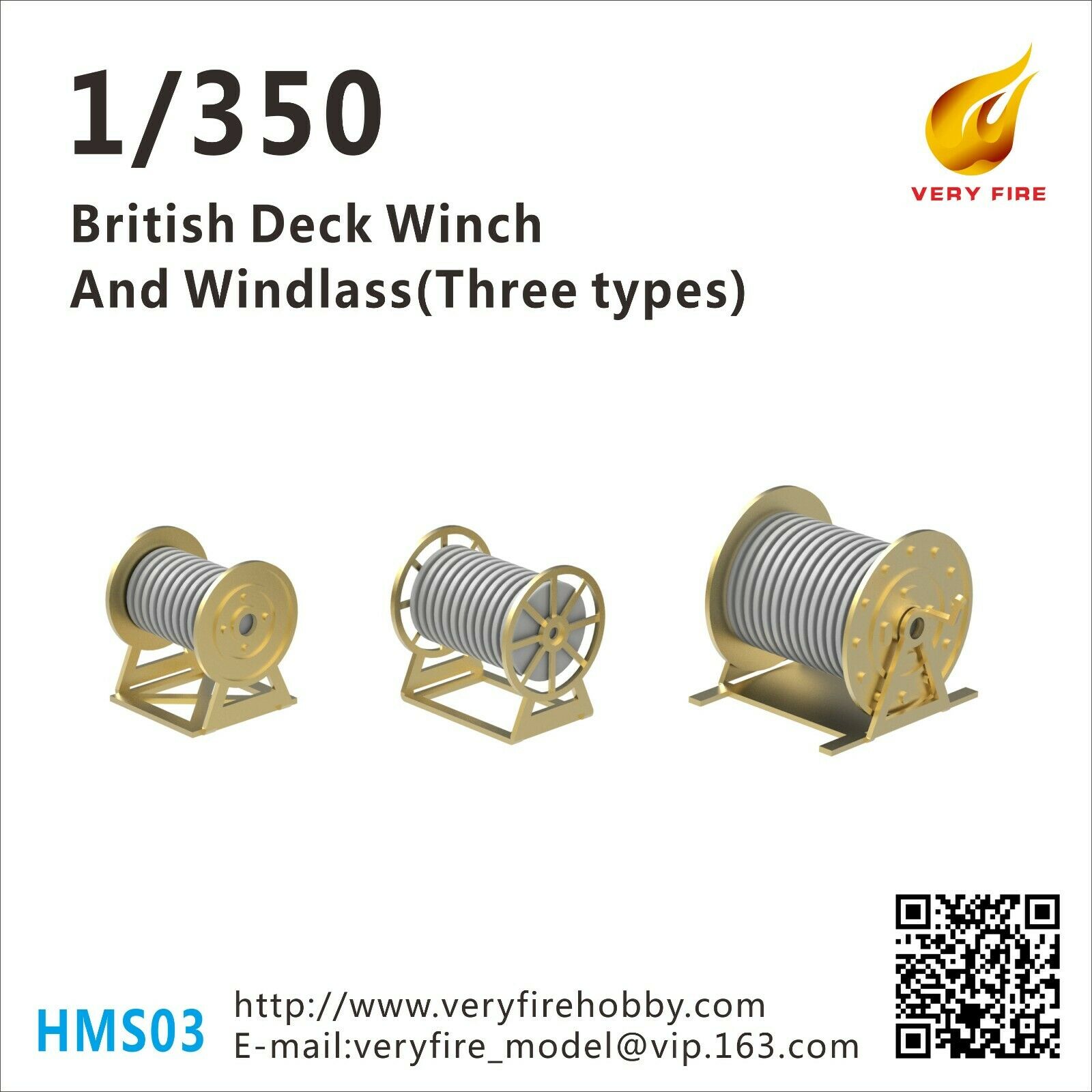 Sehr Feuer HMS03 1/350 Britischen deck winde und ankerwinde, 3 arten (23 sets)