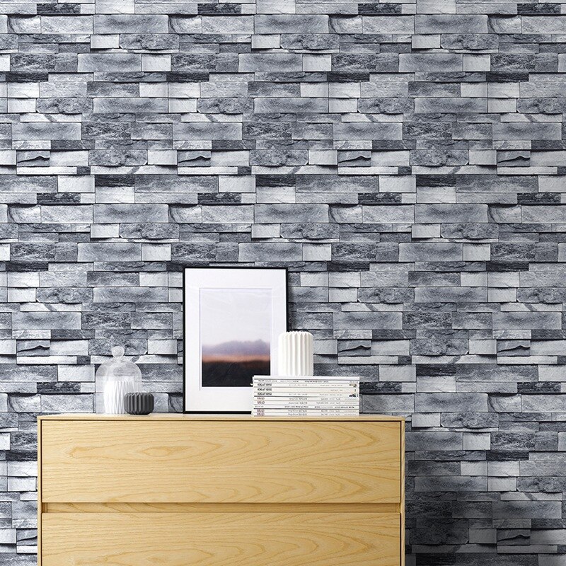 6m modern tapet för vintage tegelsten texturerat för väggdekor präglat 3d väggpappersrullar