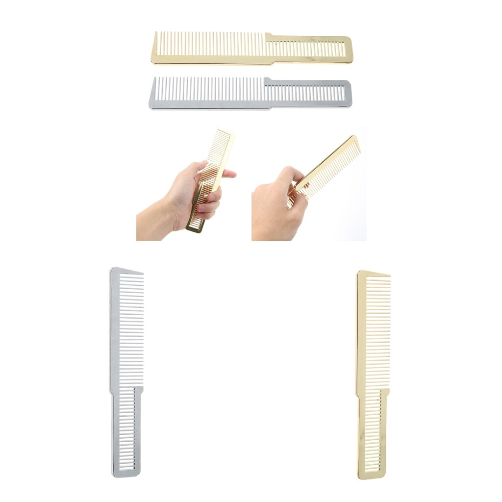 2 piezas de plástico plano superior peine para el cabello peinado corte de pelo cepillo de peluquería peine