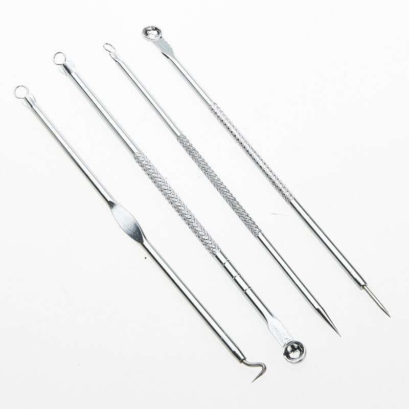 4 pc mee-eters reiniger remover comedonen acne schoonheid vlekjes tool set extractie mee-eter tool reinigings removers  h7 u 0