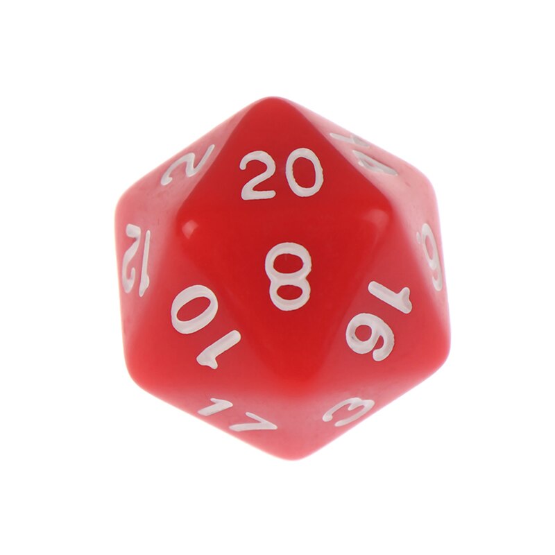 Dados d20 para jogo de tabuleiro, acessório para jogos de tabuleiro e jogos de mesa com 20 cores ricas, 1 peça dados digitais acrílicos,: RD