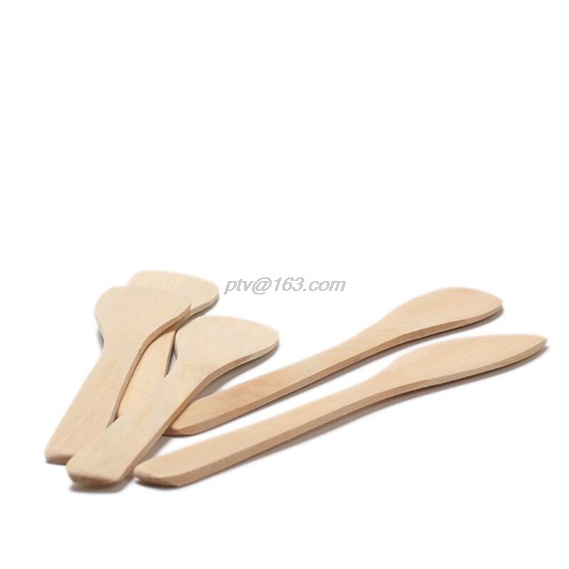10 pcs Wooden Spoon Dumpling Filling Utensil Peanut Butter Spreading Tools for Kitchen Restaurant