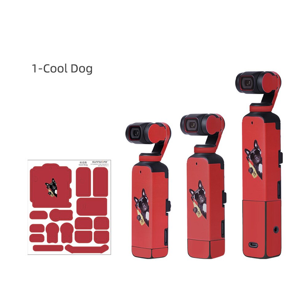 Pcv naklejka odporna na zarysowania skóra dla DJI Pocket 2 kardana ręczna kieszonkowy aparat odporne na zarysowania naklejki filmowe ziarno Protector: 1 cool dog