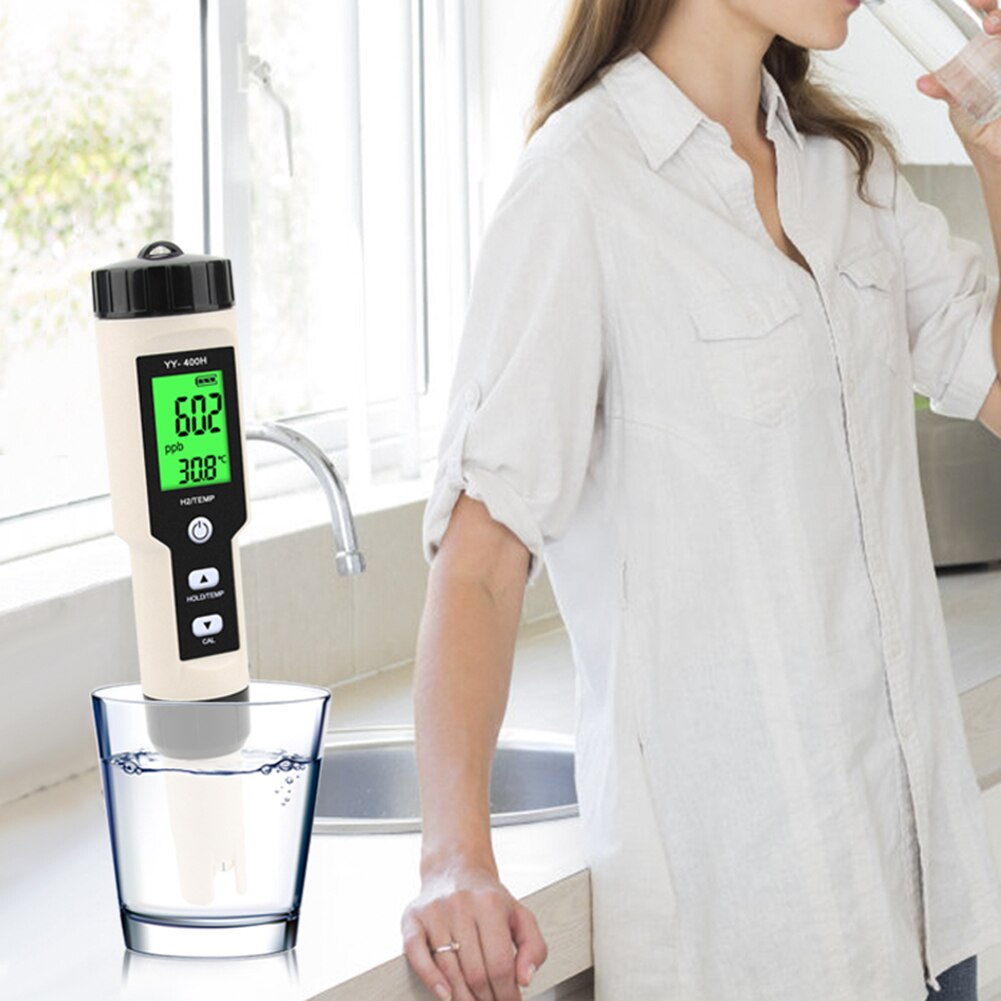 2 in 1 Waterproof Water Monitor Tester Hydrogen Rich Water Detector Hydrogen-Rich H2 Meter Digital Water Tester