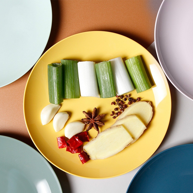 Assiette à Sauce alimentaire en plastique, petit tableau de dégustation de vinaigre, assiettes à collation créatives Imitation porcelaine assiette de fruits de ménage ronde
