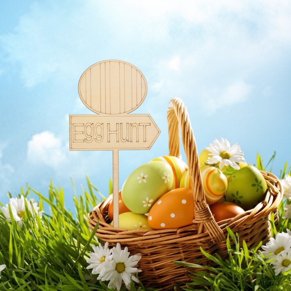 1 Set Indoor Easter DIY Wooden Signs Fun Painting Insert Decors (Egg)