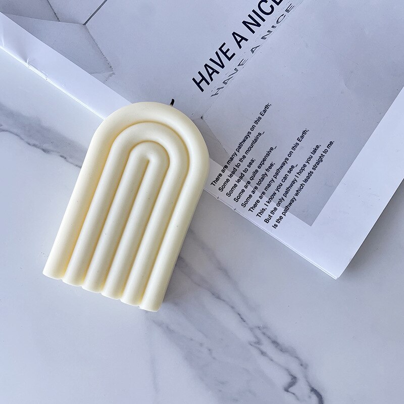 Moule en Silicone pour bougie en forme de U, bricolage arc-en-ciel pont arc-en-ciel en forme de N, moule en résine de gypse parfumé, moules en Silicone, artisanat