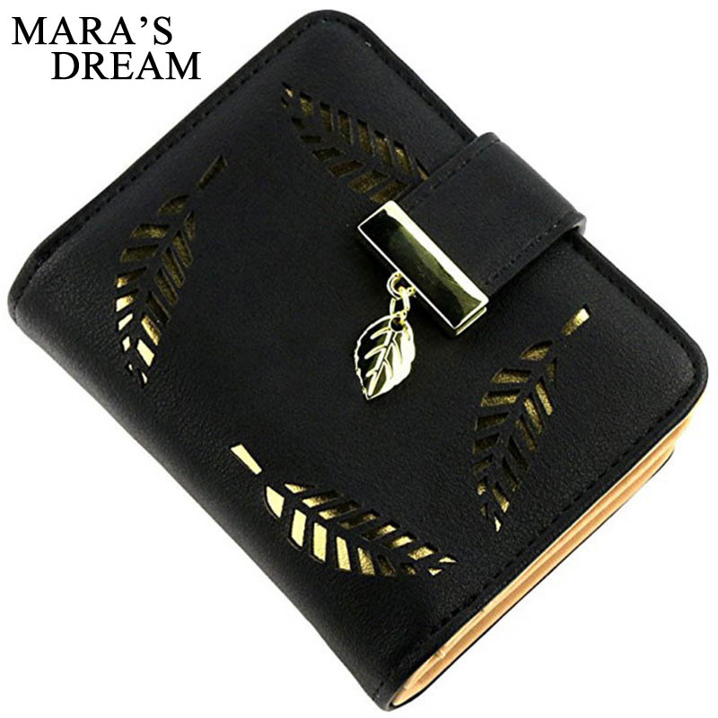 Cartera de cuero con cremallera para mujer de Mara's Dream, cartera pequeña de de lujo para mujer con hojas huecas para tarjetas de crédito