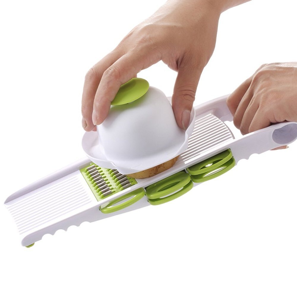 Dicer Slicer Aardappel Wortel Dicer Salade Maker Assistent (5 Bladen)-Multi Mandoline Groente Slicer &amp; Rasp (207)