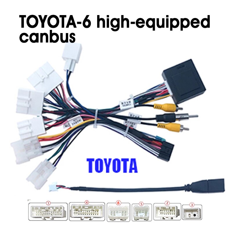 Amplificador de radio para coche Canbus, adecuado para varios cables de Toyota, Honda, Volkswagen, Kia, Nissan, Hyundai, etc.: TOYOTA-6 CANBUS