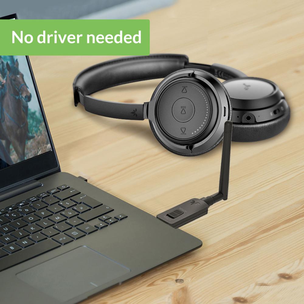 Avantree DG60 Long Range Bluetooth 5.0 USB Audio Adapter for PC Laptop M ac PS 4, Superior Sound Wireless Audio Dongle