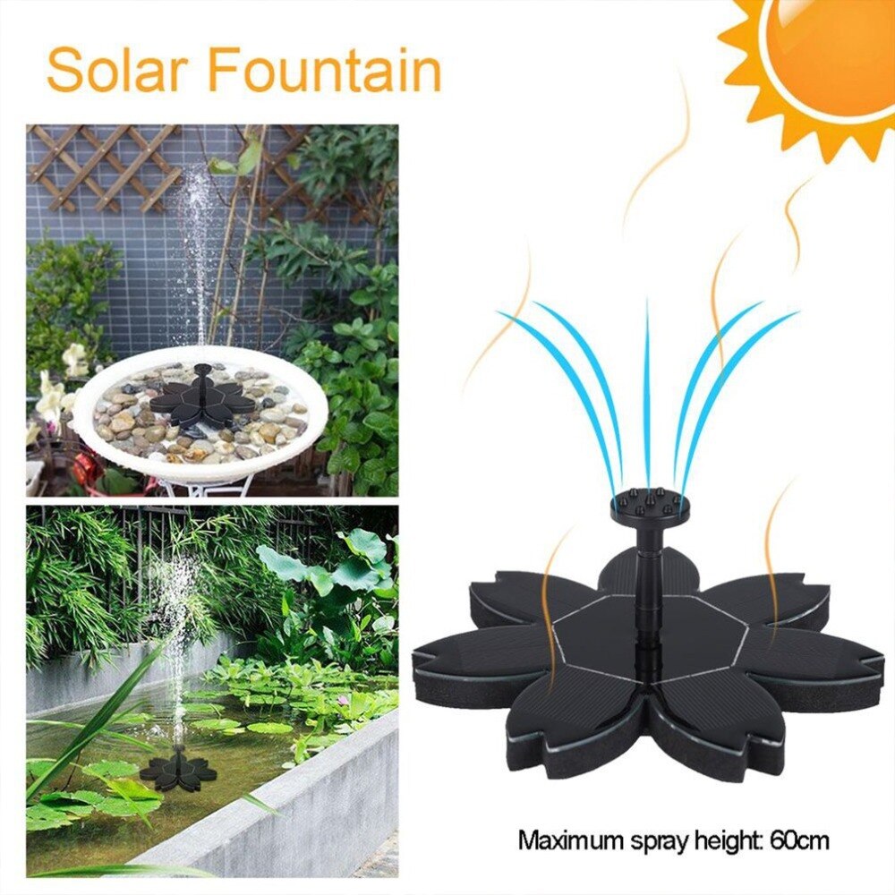 1 Innovative Flower Solar Powered Floating Fountain Water Pump for Pool Garden Pond Fish Tank Bird Baths
