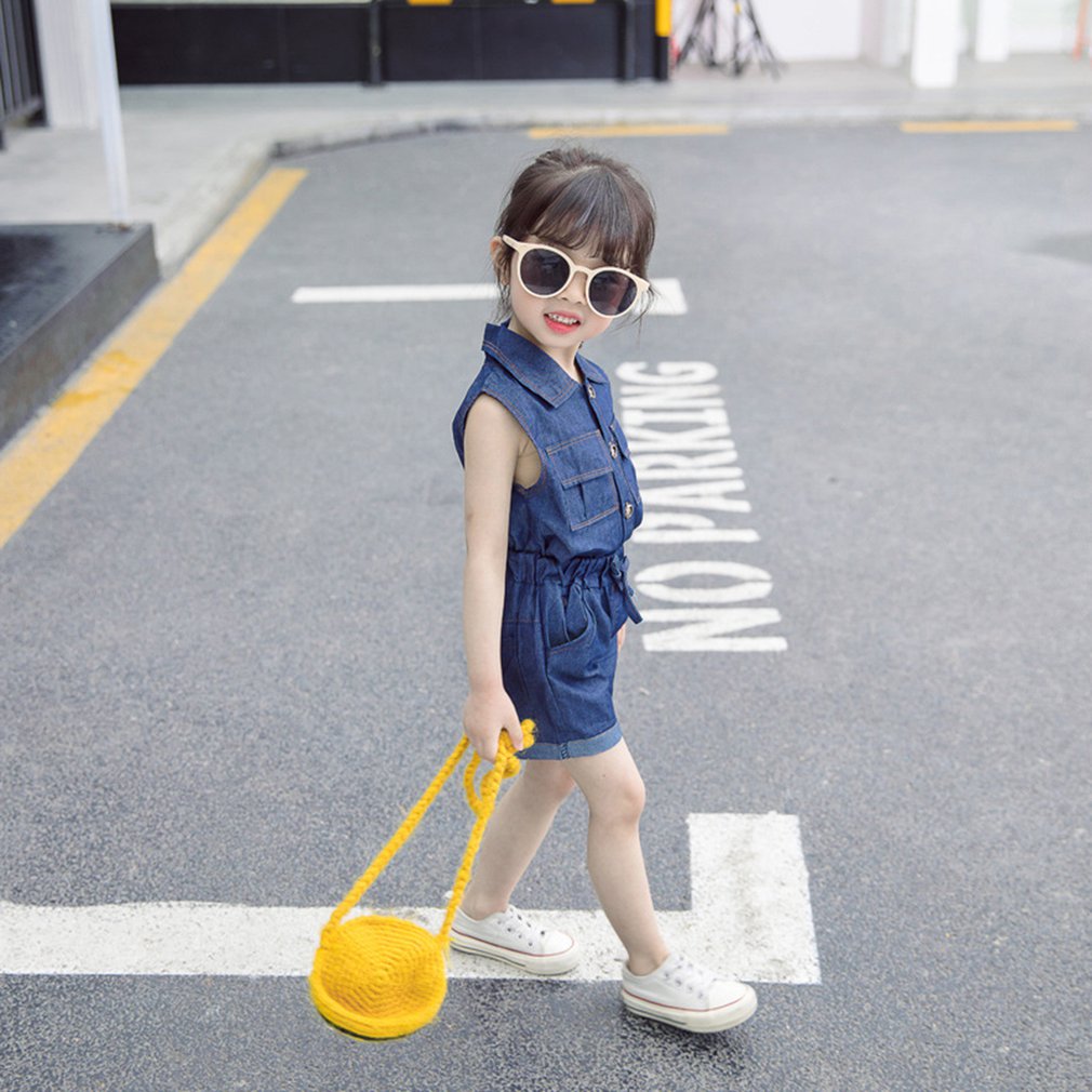 Kinderkleding babymeisjes zomer korte mouwen pak baby cowboy zomerkleding meisjes tweedelig pak