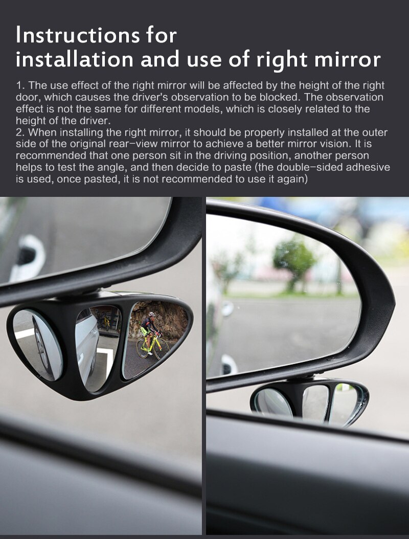 Auto Rückspiegel mit Saugnapf, Universal Panorama konvex