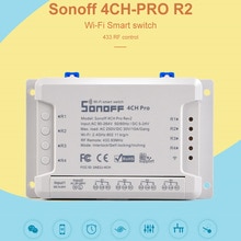 Originele Sonoff 4ch R2 Pro Smart Switch 4 Kanalen 433 Mhz 2.4G Wifi Afstandsbediening Slimme Automatisering Modules 10A thuis Apparaten
