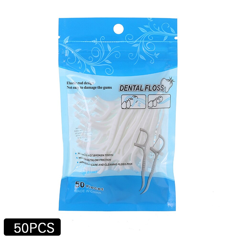 Disposable Flossers Sticks with Portable Travel Case Suitfor Family 50pcs/100pcs Mini Toothpick Box for Hotel Travel EIG88: 50pcs bagged