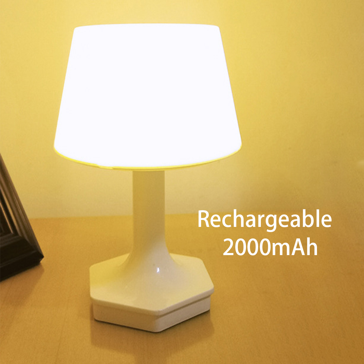 Eenvoudige Led Oplaadbare Tafellamp Twee Kleuren Switch Bed Usb Bureau Licht Oogzorg Voor Slaapkamer Leesdecoratie Nachtlampje: Black