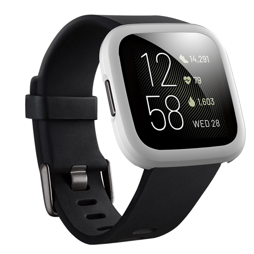 Gehard glasfolie, volledig beschermende pc-hoes voor fitbit versa 2- band, waterdichte horlogebehuizing, schermbeschermer voor fitbit