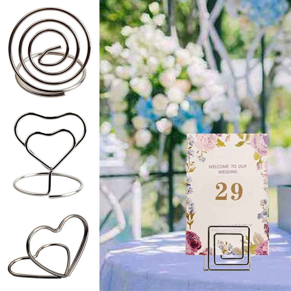 20 stk memo noter sted kortholder bryllupsfest restauranter ståltråd fotoklip mini genanvendelig bordindretning dejlige fødselsdage
