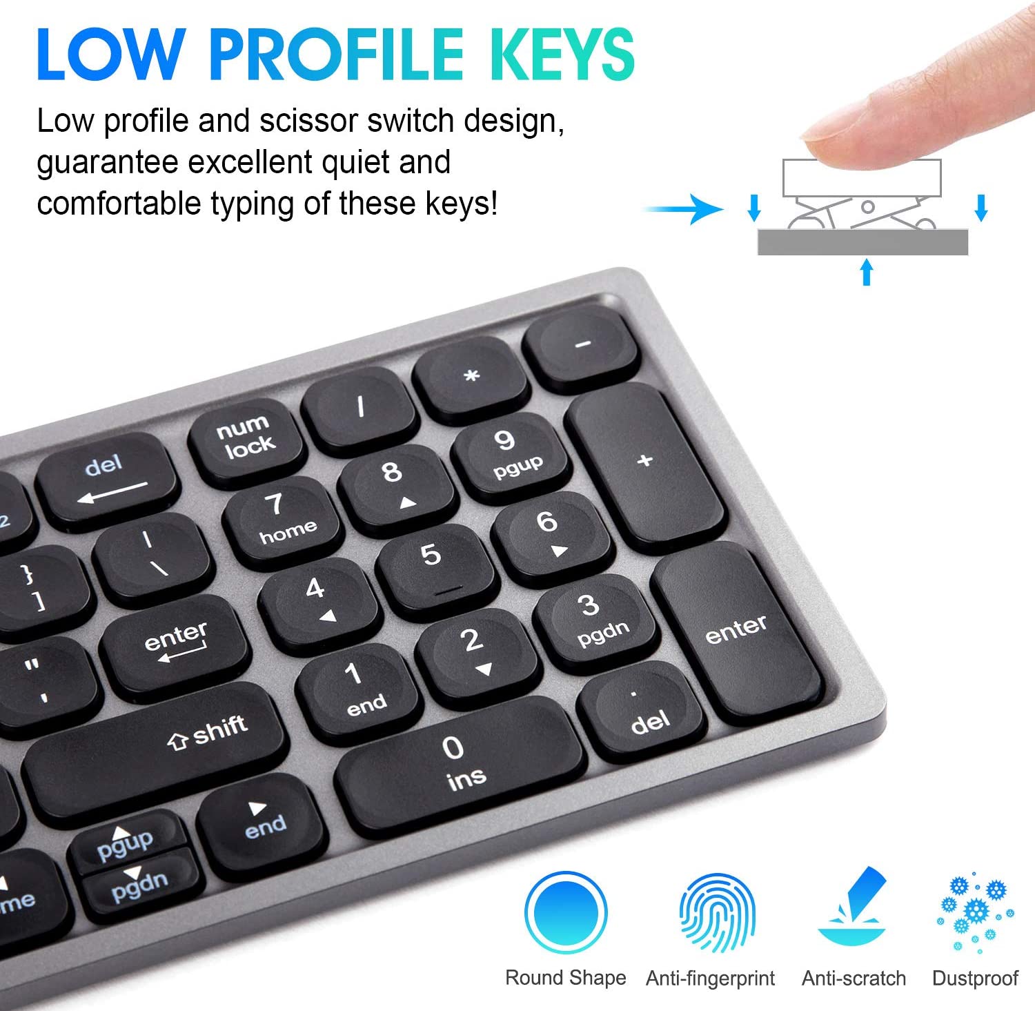 KOMODO-miniteclado inalámbrico plegable con Bluetooth, teclado numérico para Windows, Android, IOS, tableta, Ipad, teléfono