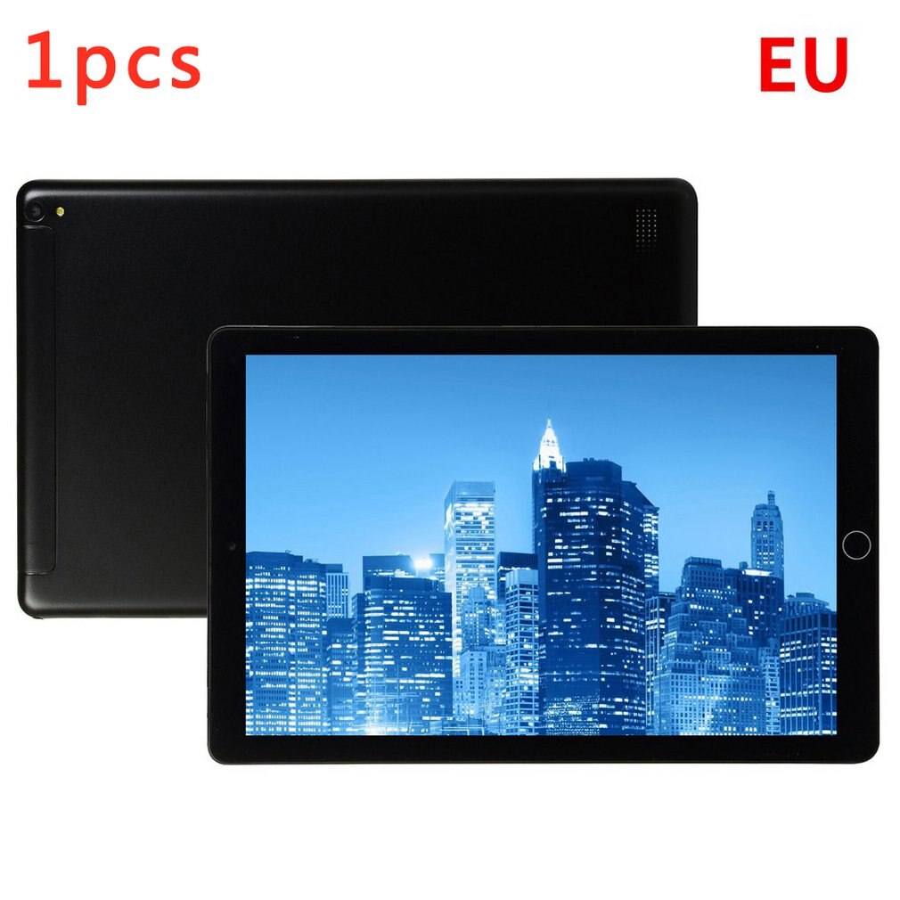 10.1 Inch Android Tablets Pc 3G Core 6Gb+64Gb Mobile Sim Card Phone Call Lcd Display Computer Tablet Pc: EU black