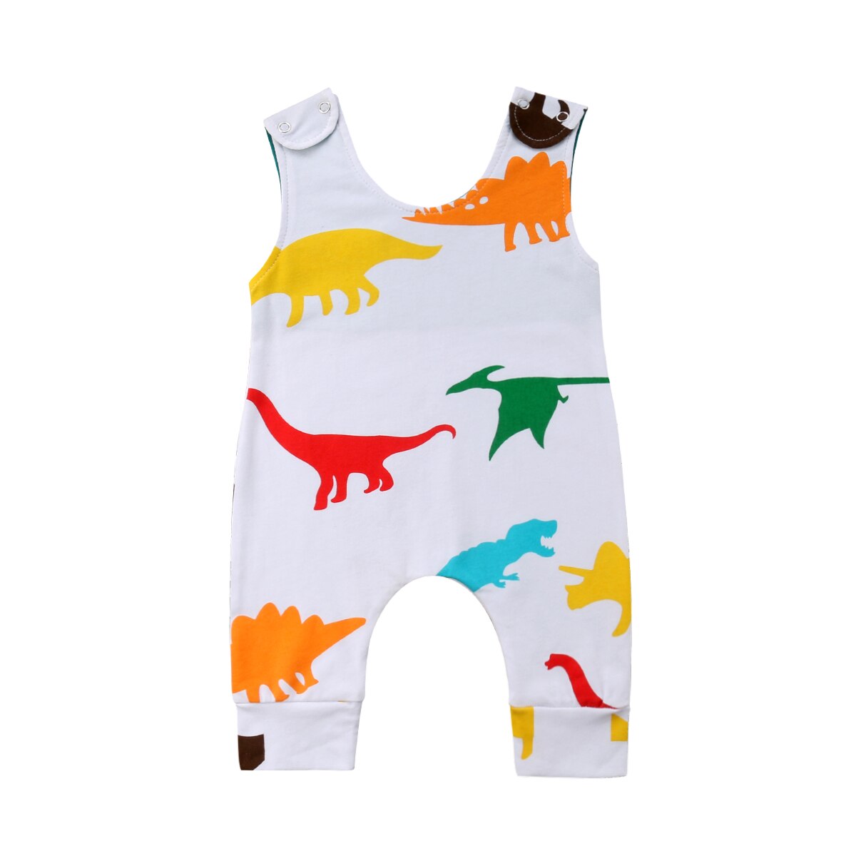 Zomer Pasgeboren Baby Jongens Meisjes Romper Dinosaurus Mouwloze Jumpsuit Sunsuit Kleding Peuter Kids Outfit: 6m