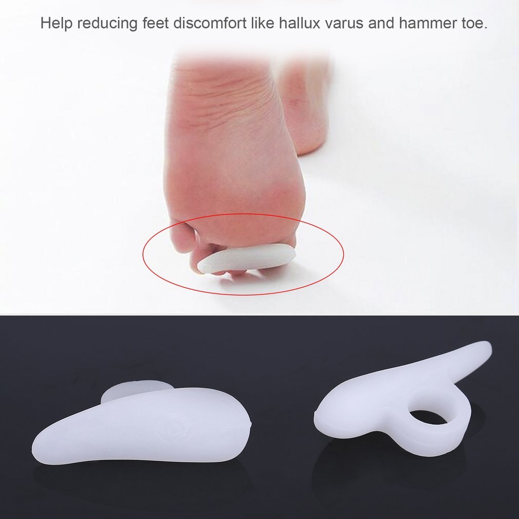 1 par de dedos de Gel de silicona para los pies, separador de un solo orificio, Protector de valgo para el pulgar, ajustador de juanete, Protector de Hallux Valgus, cuidado de los pies