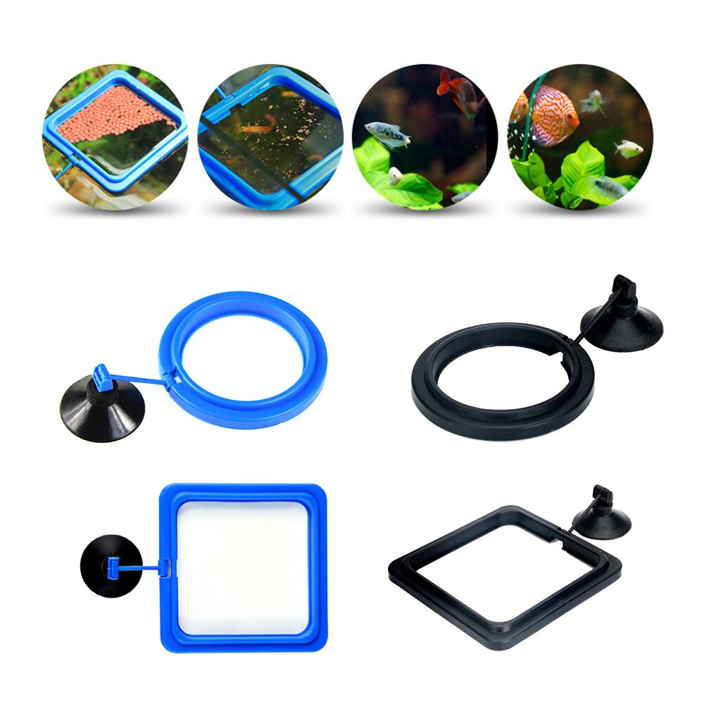 1PCS aquarium floating fish feed feeding ring fish tank aquarium floating food tray feeder buoyancy suction cup