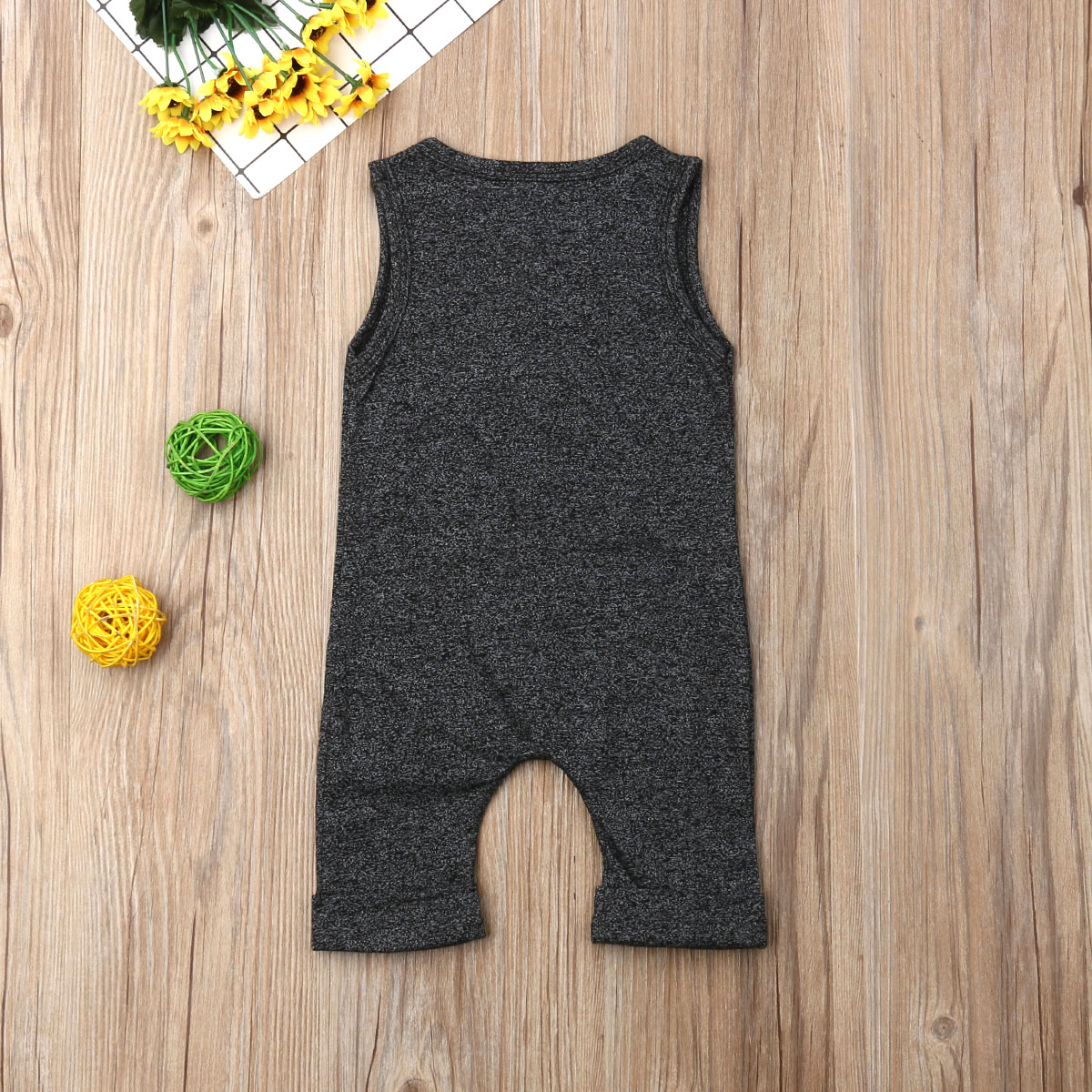 Baby Zomer Kleding Katoen Baby Romper Kids Baby Jongen Meisje Kleding Mouwloze Solid Single Breasted Casual Jumpsuit 0-24M