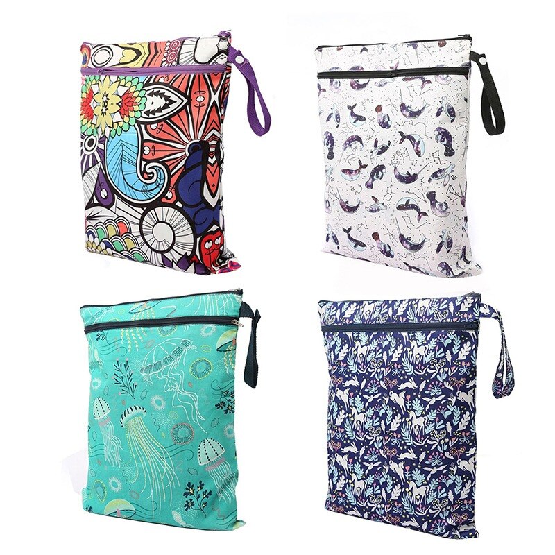 Baby Luier Wandelwagen Opknoping Luiertas Pul Reizen 41X33 Cm Dubbele Rits Waterdichte Dieren Gedrukt Opbergtas