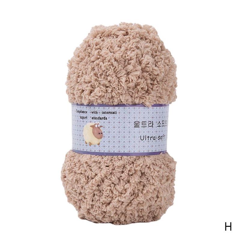 Soft Smooth Yarn Baby Knitting Wool Yarn Thick Yarn Fiber Velvet Yarn Hand Knitting Wool Crochet Yarn for DIY Sweater: H