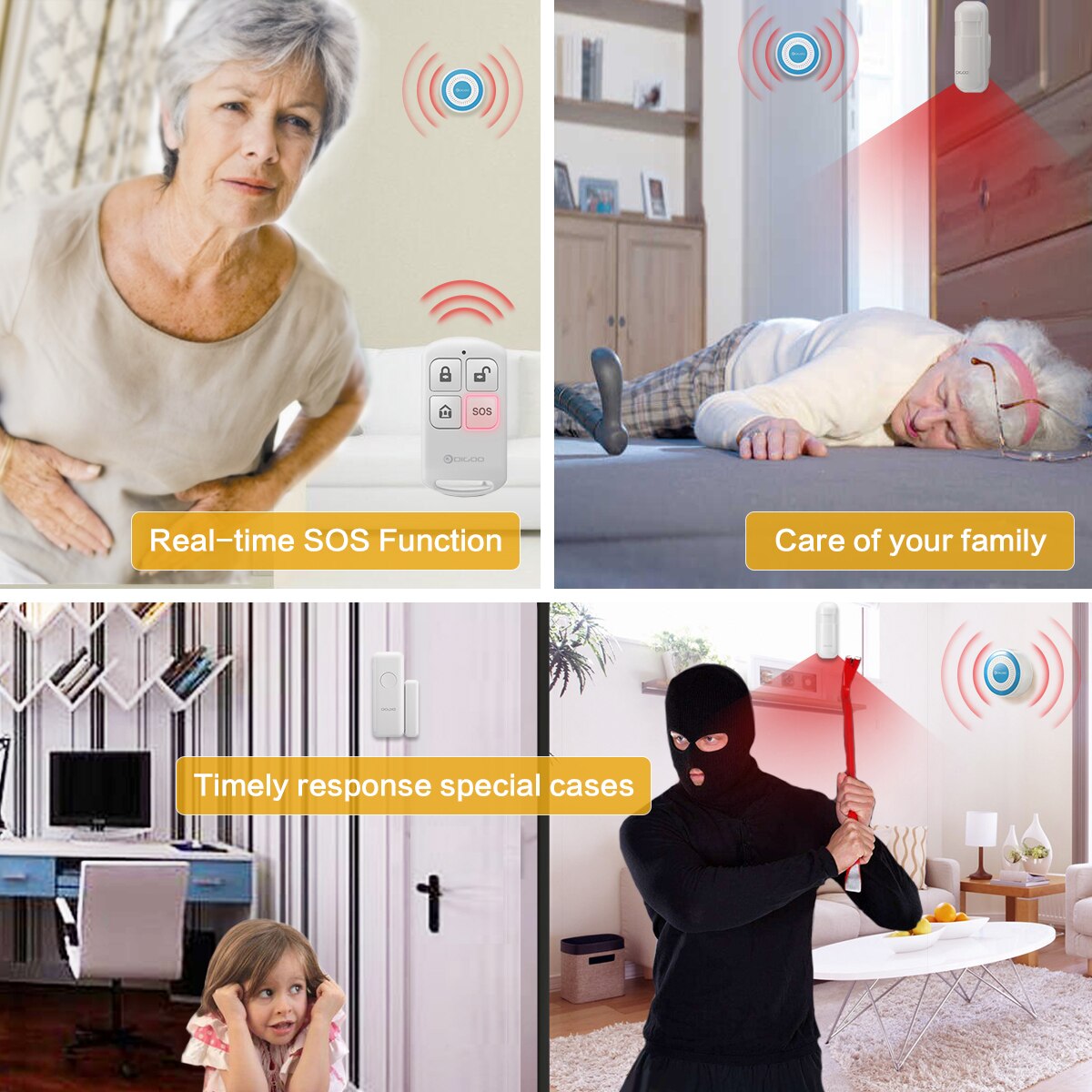 DIGOO DG-ROSA 433MHz Drahtlose DIY allein Alarm Sirene Multi-funktion Heimat Sicherheit Alarm Systeme Gastgeber &Ampere; Sirene einstellen