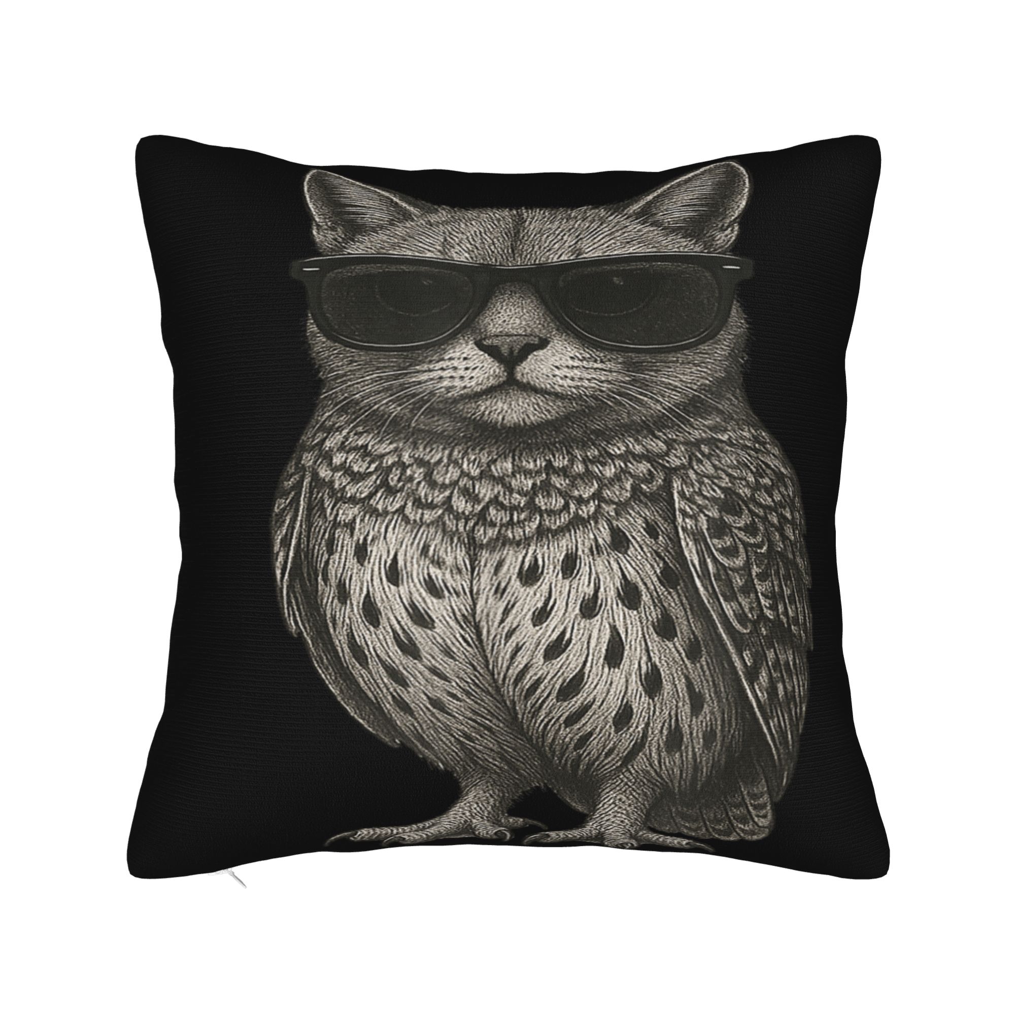 Grappige miauw meme kussenhoes kat uil meme brainrot zachte kussenhoes kussensloop voor bank, fauteuil, bed, woonkamer