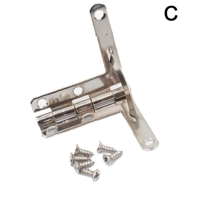 Bisagra de resorte de soporte angular, bisagras de armario de 90 grados de doble orificio para joyas antiguas, 4 Uds.: C