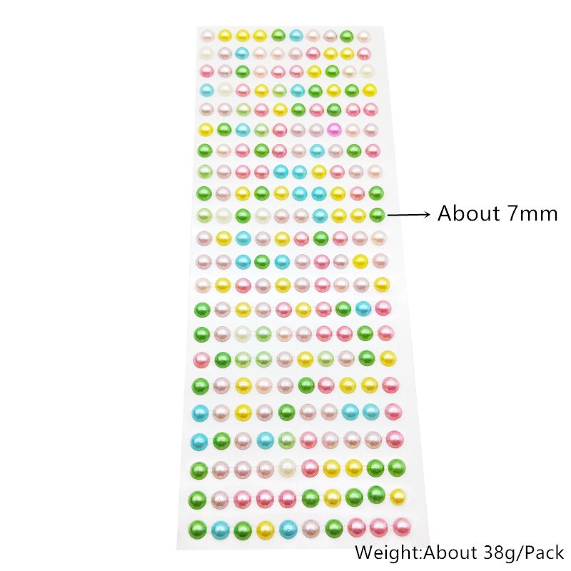 Pegatinas de perlas de colores de 7mm, cuentas autoadhesivas para Diy, calcomanías para móviles, Pegatinas artesanales, Juguetes Diy para niños, accesorios de libro de recuerdos: Style 3 as photo