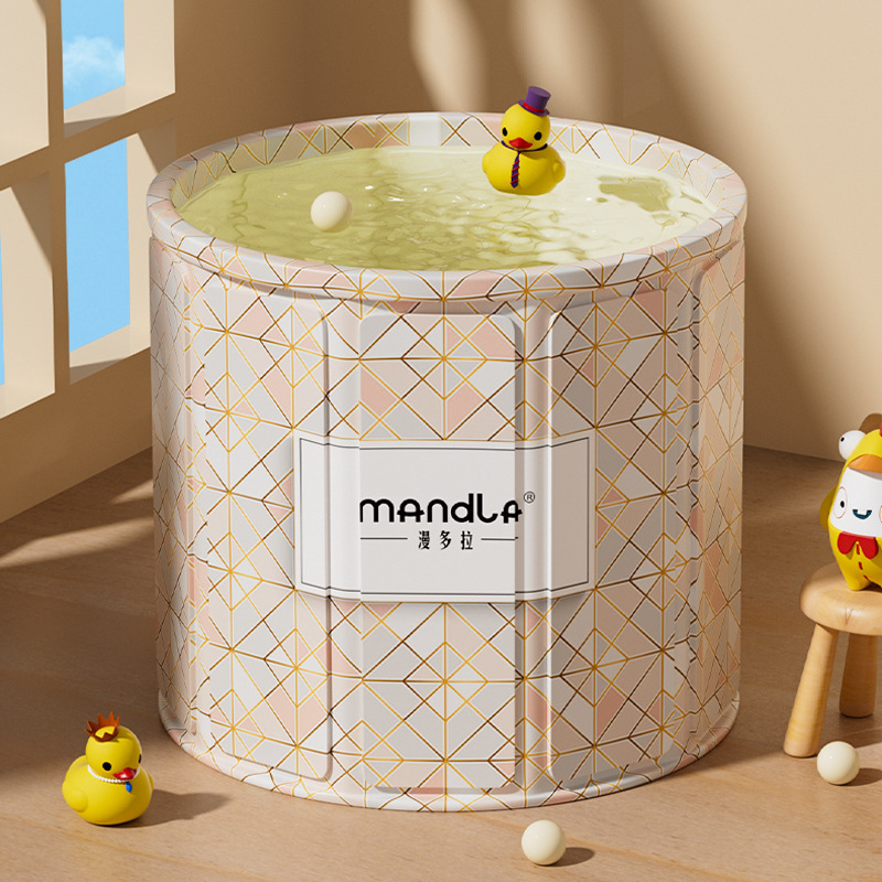 Adult Folding Bath Bucket Full Body Soaking Bucket Swimming Bucket Sitting Bathtub Adult Bath Bucket: Chocolate