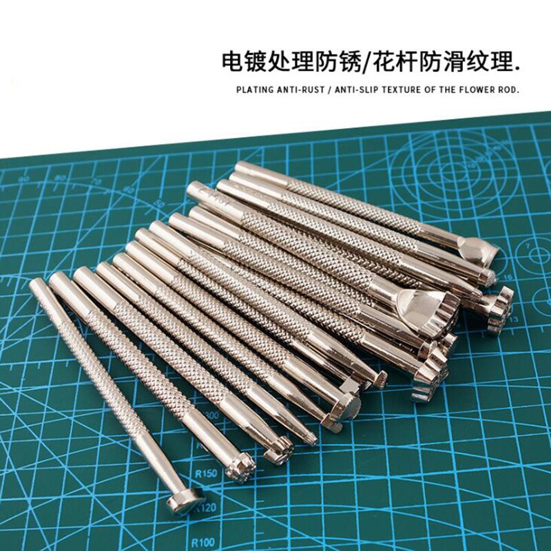 20 pz/impostato di Cuoio Intagliare Strumento di Stampa impostato Fatti A Mano Lavorazione Della Pelle FAI DA TE Arte di Produzione di Cuoio Strumento Pratico